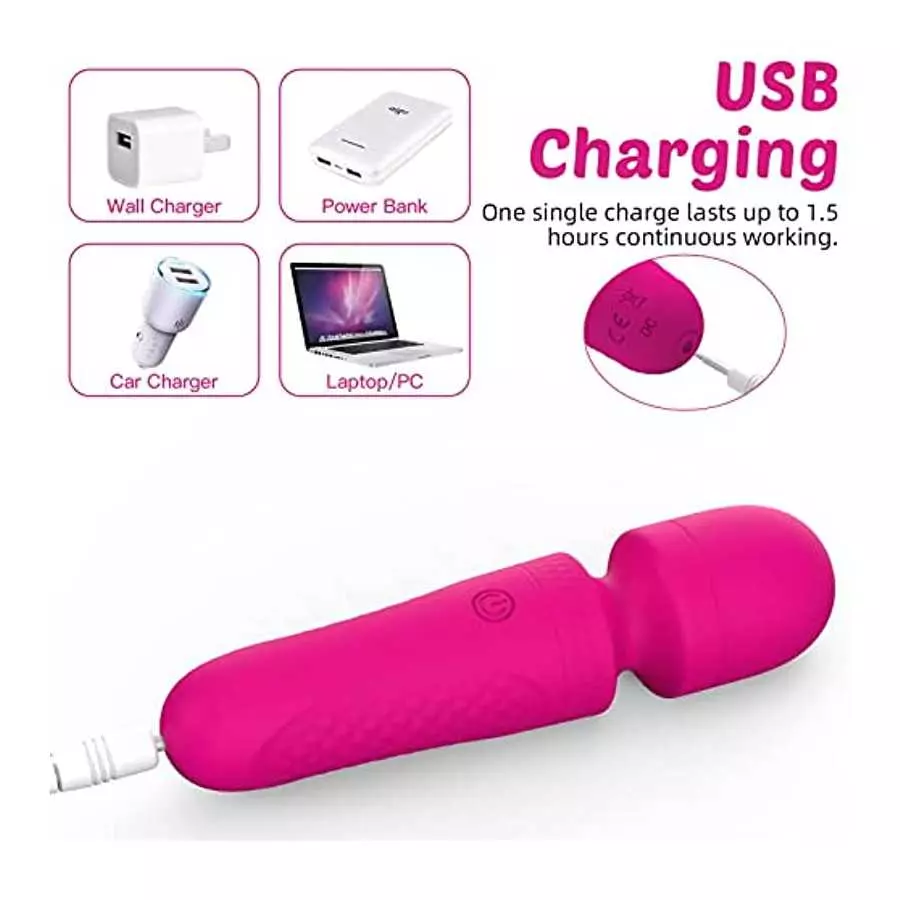 Vibrator Dildo for Female Vagina Stimulator, Rechargeable Mini Wand Massager - 10 Speeds, Sex Toy for Women Rose Toy