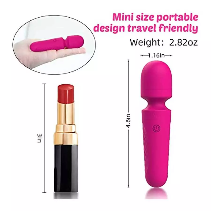 Vibrator Dildo for Female Vagina Stimulator, Rechargeable Mini Wand Massager - 10 Speeds, Sex Toy for Women Rose Toy
