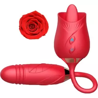 Rose Sex Stimulator for Women Rose Sex Toy for Women Clitoral Sucking and Licking Stimulator G-Spot Vibrator with 10 Modes Adult