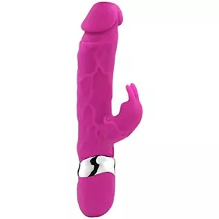 Realistic Dildo Cordless Pleasure Clitoral G Spot Stimulator Silent Rabbit Vibrator Massager (Pink)