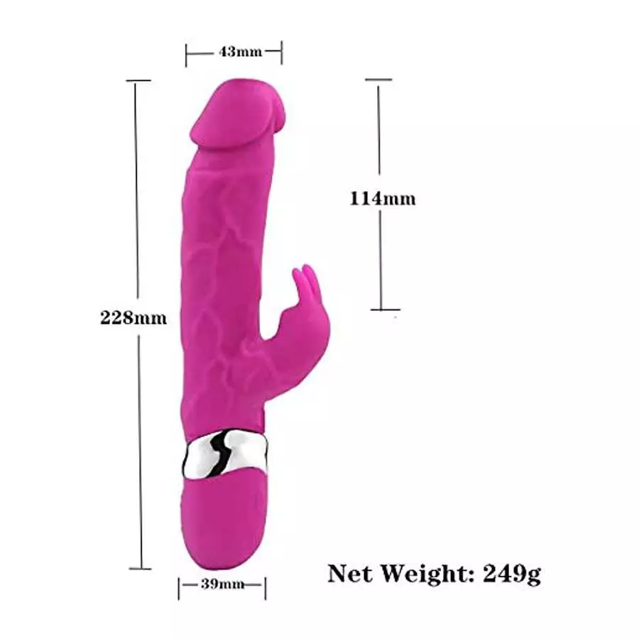 Realistic Dildo Cordless Pleasure Clitoral G Spot Stimulator Silent Rabbit Vibrator Massager (Pink)