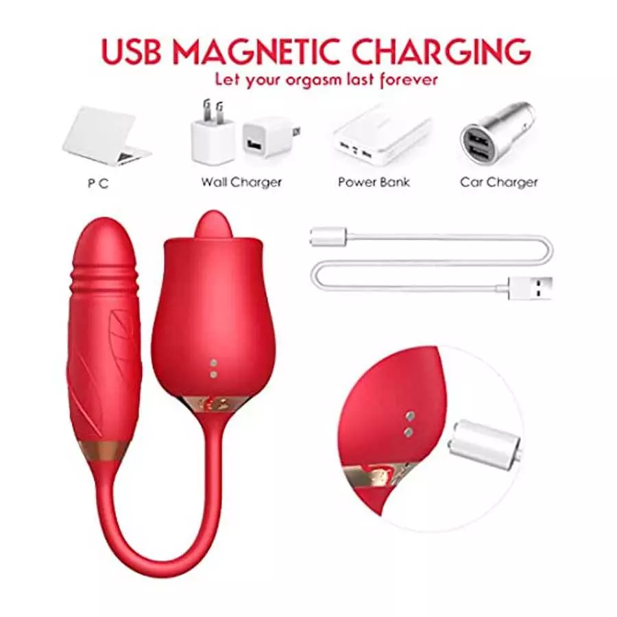 Rose Toy for Woman, Clitoral Nipple Stimulator-G spot Vibrator with 10 Sucking Modes, Vibrating Personal Massager Rose Vibrator 