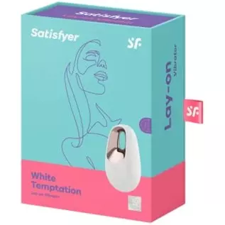 Satisfyer White Temptation Lay-On Vibrator - Powerful Vibrating Clitoral Stimulator, Personal Massager for Stimulation of Clitor