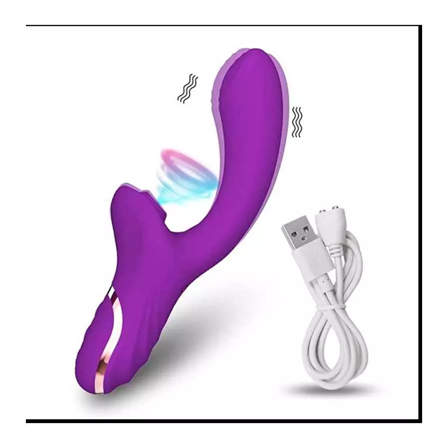Erotic Simulator Toys Purple Vibrator 7 Intensity Levels Vaginal Nipple Stimulator for Quick Orgasm, Rechargeable Sucking Massag