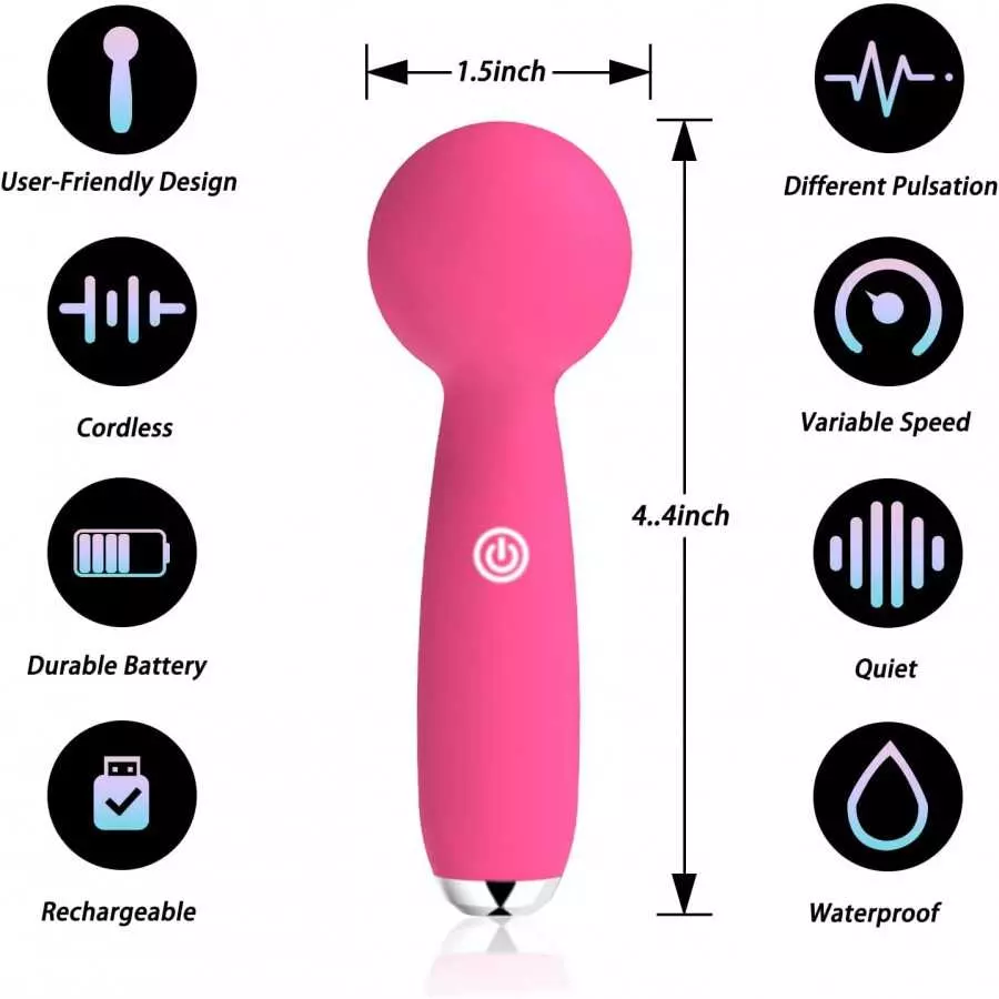 Moonuo Mini Manual Massage Tool Stick, which can Charging and Quiet Portable Waterproof Travel Size, can be Used for Back and Ne
