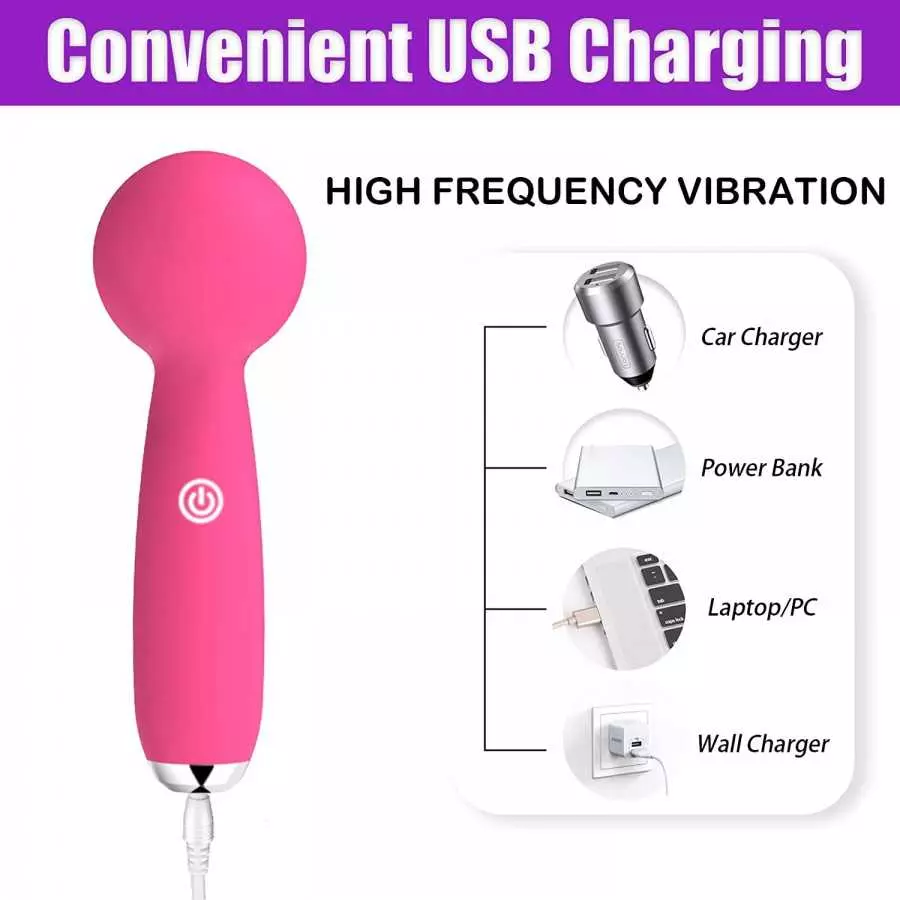 Moonuo Mini Manual Massage Tool Stick, which can Charging and Quiet Portable Waterproof Travel Size, can be Used for Back and Ne