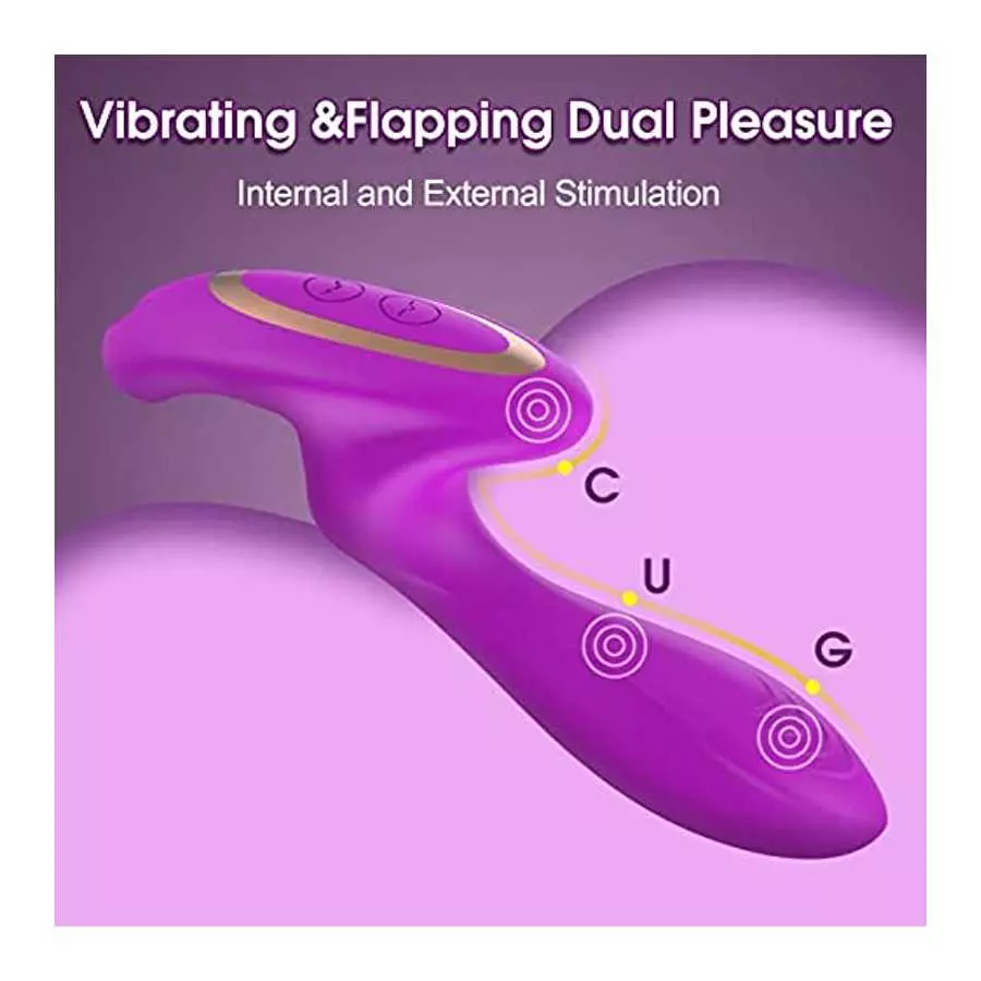 Clitoral G Spot Vibrator for Woman,Clitoral Flapping Dildo Sex Stimulator with 5 Tapping & 10 Vibration Modes Rose Toy,Adult Sex