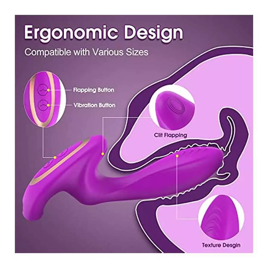 Clitoral G Spot Vibrator for Woman,Clitoral Flapping Dildo Sex Stimulator with 5 Tapping & 10 Vibration Modes Rose Toy,Adult Sex