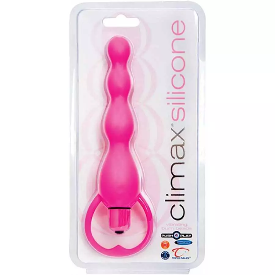 Climax Silicone Vibrating Bum Beads, Purple
