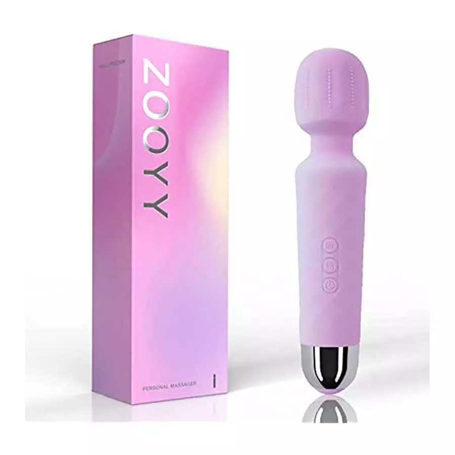 Rechargeable Personal Wand Massager - Quiet & Waterproof - 20 Patterns & 8 Speeds - Travel Bag Included - Men & Women - Perfect 