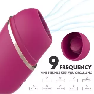 Fantasy Lover French KISS Rechargeable Silicon Tongue Clitoral Fluttering Suction Vibration Wand G-Spot Vibrator Stimulator Suck