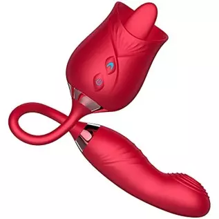 Rose Toy Vibrator for Women, Tongue Licking Vibrator, G Spot Rose Vibrator, Clitoral Vibrator, Dildo Stimulator Vaginal and Anal