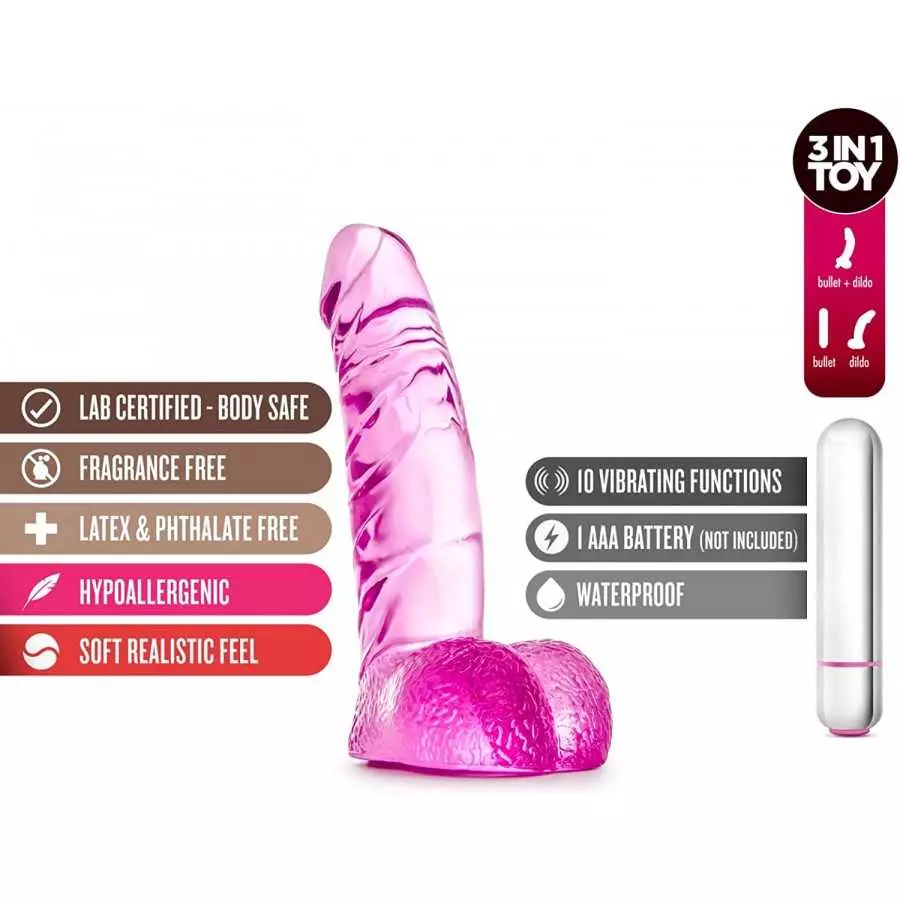 6.5" Small Realistic Vibrating Dildo - Waterproof - Petite 10 Vibrating Functions Vibrator - 3 in 1 Toy - Sex Toys for Women - S