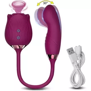 AJEYPMZ Female Massager Powerful Rose Vibrator Adult Sex Toy Female Clitoris Nipple Clit Sucker G Spot Vacuum Stimulator Dildo f