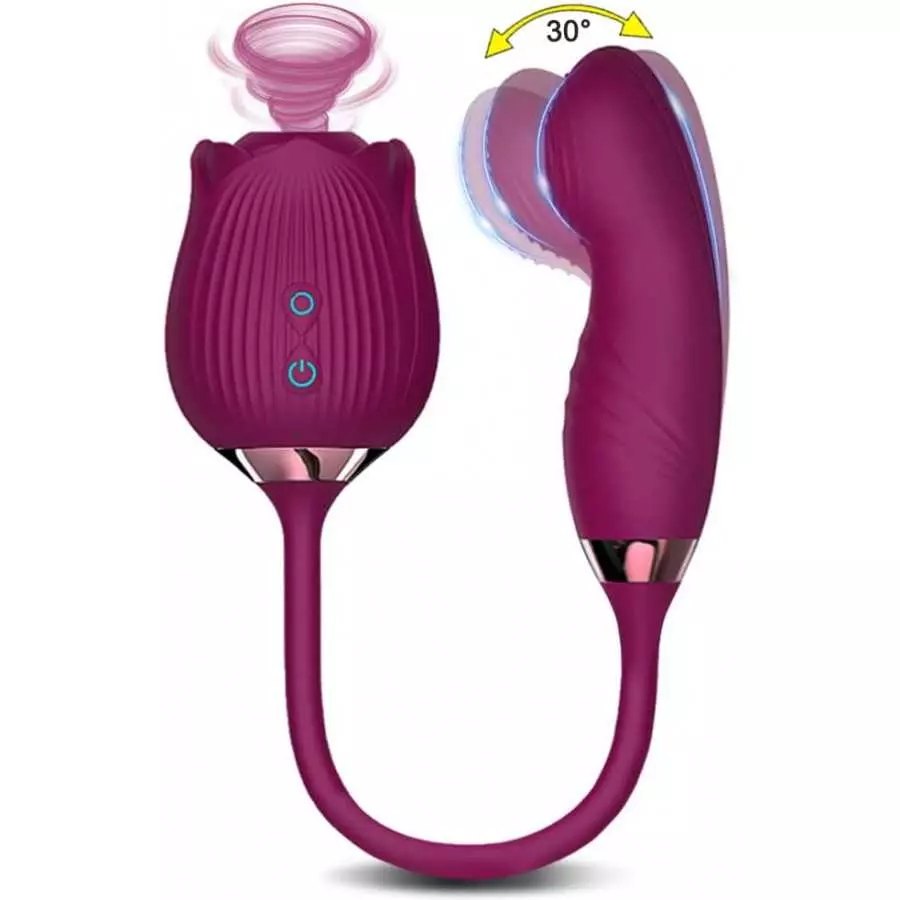 AJEYPMZ Female Massager Powerful Rose Vibrator Adult Sex Toy Female Clitoris Nipple Clit Sucker G Spot Vacuum Stimulator Dildo f