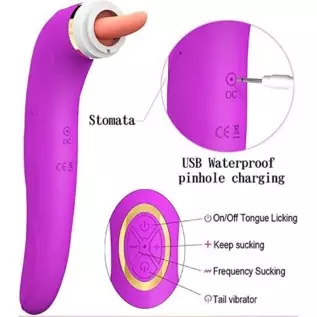 G Spot Tongue Sucking Licking Vibrator with 8 Suction Modes & 10 Tail Vibration Modes & 5 Licking Modes, Sex Toy for Women Oral G Spot Tongue Sucking Licking Vibrator with 8 Suction Modes & 10 Tail Vibration Modes & 5 Licking Modes, Sex Toy for Women Oral