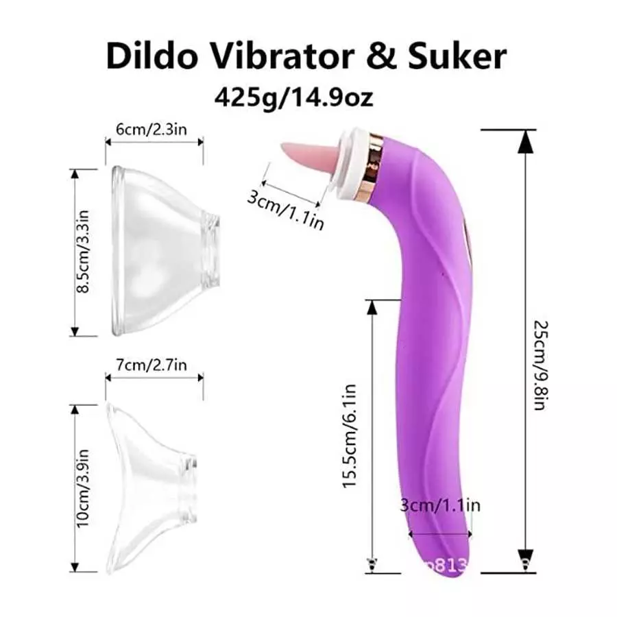 G Spot Tongue Sucking Licking Vibrator with 8 Suction Modes & 10 Tail Vibration Modes & 5 Licking Modes, Sex Toy for Women Oral 