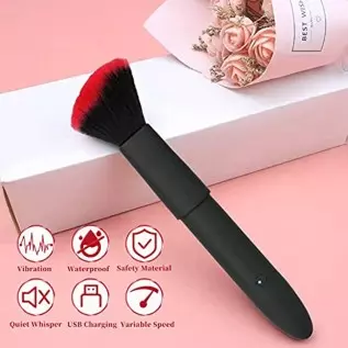 Pearlsvibe Bullet Vibrator, Makeup Brush Toy for Precision Clitoral Stimulation with 10 Vibration Modes, G Spot Vibrator Mini Ni