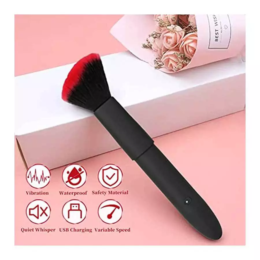 Pearlsvibe Bullet Vibrator, Makeup Brush Toy for Precision Clitoral Stimulation with 10 Vibration Modes, G Spot Vibrator Mini Ni
