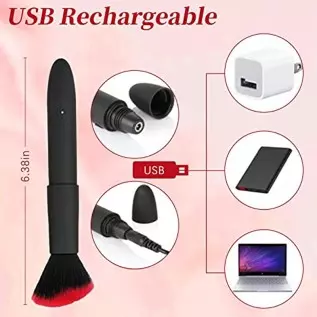 Pearlsvibe Bullet Vibrator, Makeup Brush Toy for Precision Clitoral Stimulation with 10 Vibration Modes, G Spot Vibrator Mini Ni