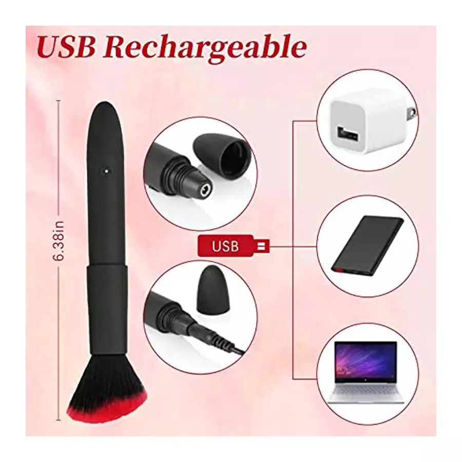 Pearlsvibe Bullet Vibrator, Makeup Brush Toy for Precision Clitoral Stimulation with 10 Vibration Modes, G Spot Vibrator Mini Ni