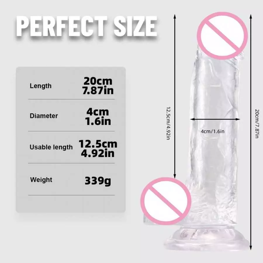 Suction Cup Realistic Dildos 8.3 Inch - Silicone Fake Penis Adult Sex Toys for Women Pleasure, Lifelike Like Real Skin Feel, Smo