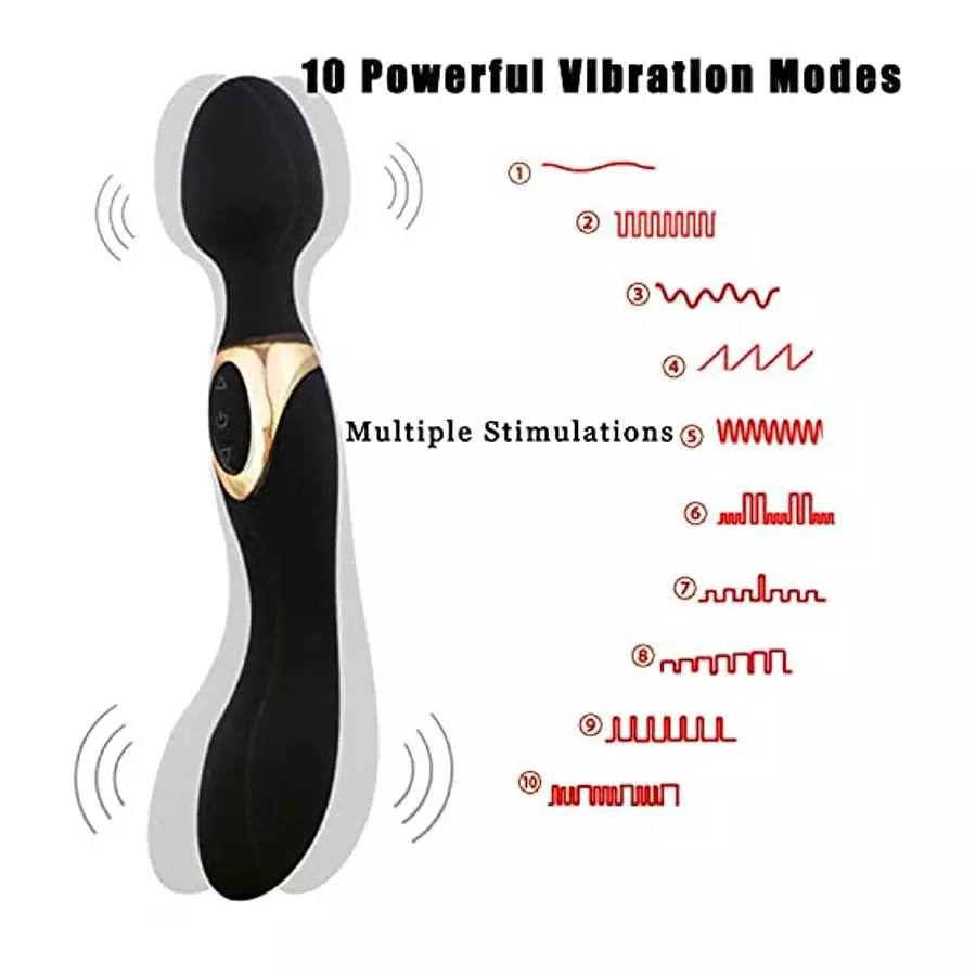 LESEOX G-Spot Clitoral Vibrator for Women, Double Heads Dildo Stimulator for Clitoris Vagina Nipples Anal Orgasm, Dual Motors wi