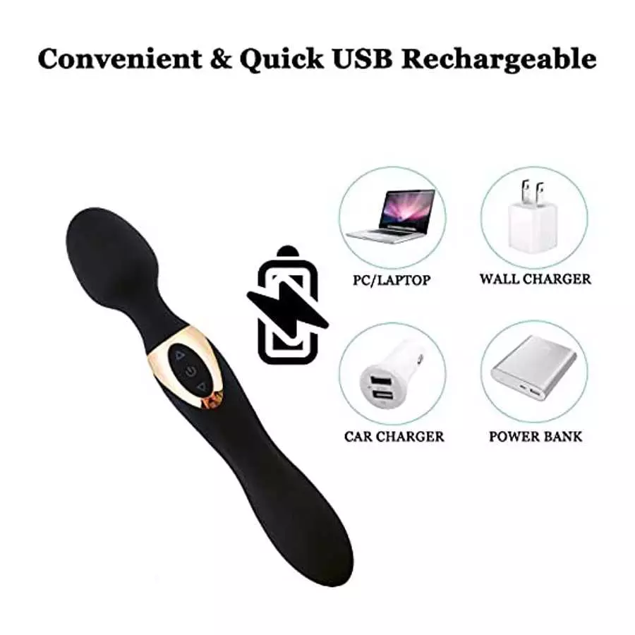 LESEOX G-Spot Clitoral Vibrator for Women, Double Heads Dildo Stimulator for Clitoris Vagina Nipples Anal Orgasm, Dual Motors wi