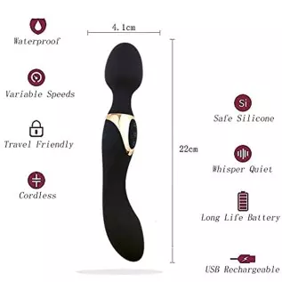 LESEOX G-Spot Clitoral Vibrator for Women, Double Heads Dildo Stimulator for Clitoris Vagina Nipples Anal Orgasm, Dual Motors wi LESEOX G-Spot Clitoral Vibrator for Women, Double Heads Dildo Stimulator for Clitoris Vagina Nipples Anal Orgasm, Dual Motors wi