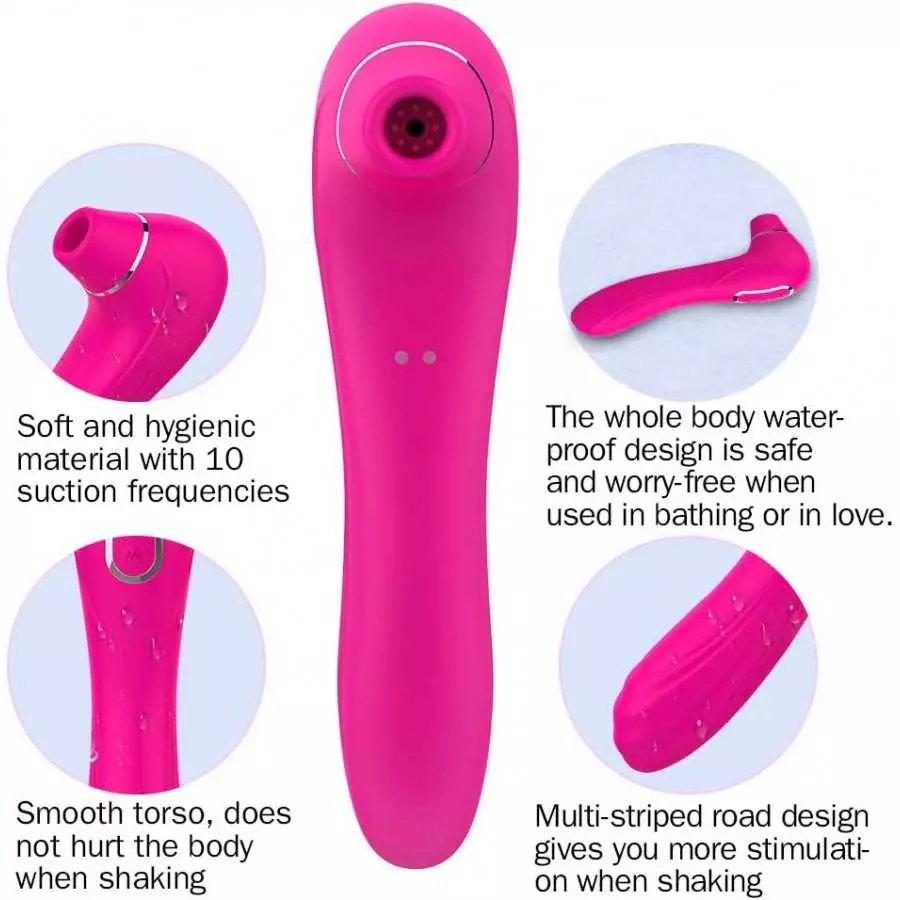 Clitoris Stimulating Vibrator - Non-Contact Clitoral Sucking Pressure-Wave Technology & Vibration, Waterproof, Rechargeable (Pur