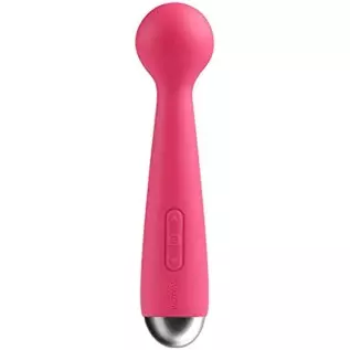 SVAKOM Mini Emma 100% Waterproof Powerful Electric Wand Massager Rechargeable Vibrator for Women(Plum Red)