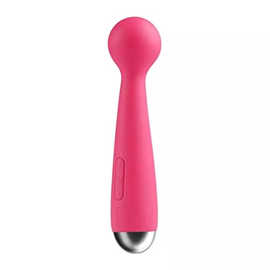 SVAKOM Mini Emma 100% Waterproof Powerful Electric Wand Massager Rechargeable Vibrator for Women(Plum Red)