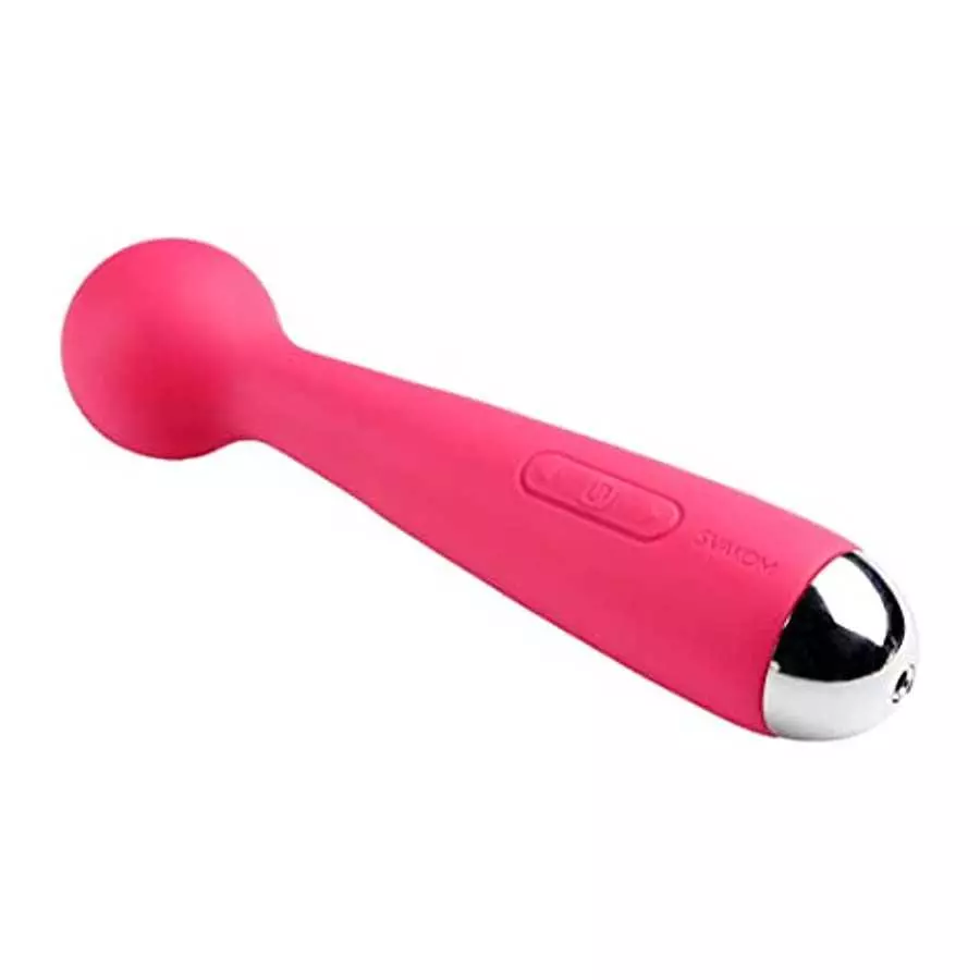 SVAKOM Mini Emma 100% Waterproof Powerful Electric Wand Massager Rechargeable Vibrator for Women(Plum Red)