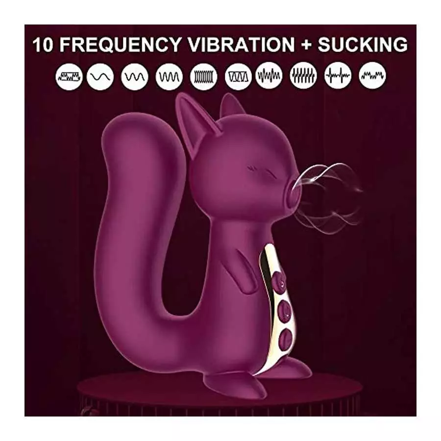 MOONA 2in1 Upgrade Stimulator for Women with 10 Suction Modes & Thrusting Modes Vibrator Dildo Adult Squirrel Sex Toys for Coupl