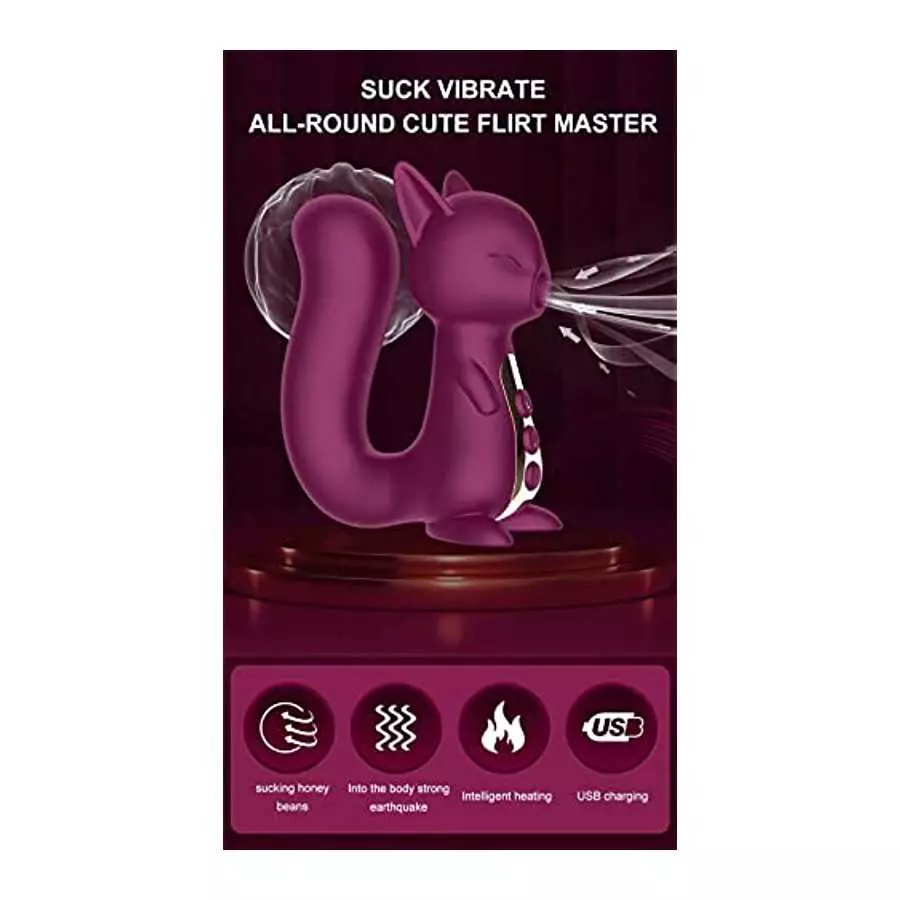MOONA 2in1 Upgrade Stimulator for Women with 10 Suction Modes & Thrusting Modes Vibrator Dildo Adult Squirrel Sex Toys for Coupl