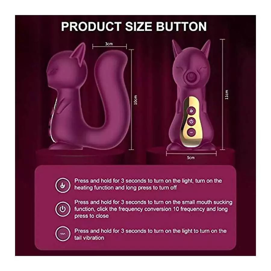 MOONA 2in1 Upgrade Stimulator for Women with 10 Suction Modes & Thrusting Modes Vibrator Dildo Adult Squirrel Sex Toys for Coupl