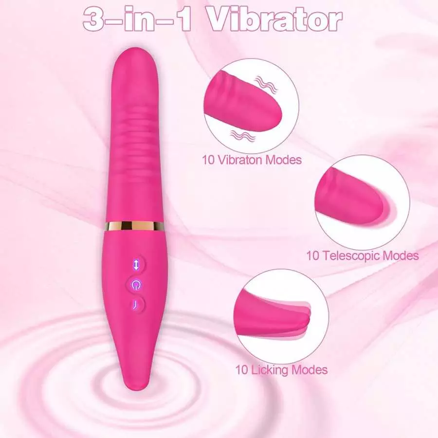 G-Spot Vibrator Realistic Dildo YIRSA Clitoral Stimulator Rabbit Vibrator with 10 Licking & Telescopic Modes, Waterproof Vagina 