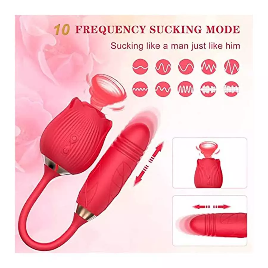 Dual Head Sex Tongue for Licking and Sucking, Rose Toy Women Pleasure, Clitorals Stimulator, Electric Relaxing, Woman Suction 10