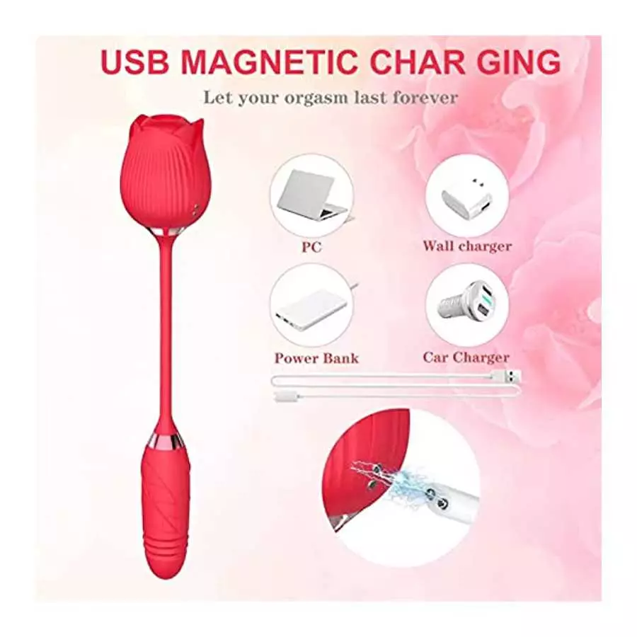 Dual Head Sex Tongue for Licking and Sucking, Rose Toy Women Pleasure, Clitorals Stimulator, Electric Relaxing, Woman Suction 10