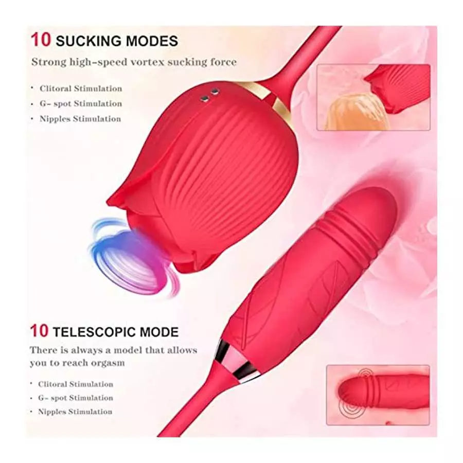 Dual Head Sex Tongue for Licking and Sucking, Rose Toy Women Pleasure, Clitorals Stimulator, Electric Relaxing, Woman Suction 10
