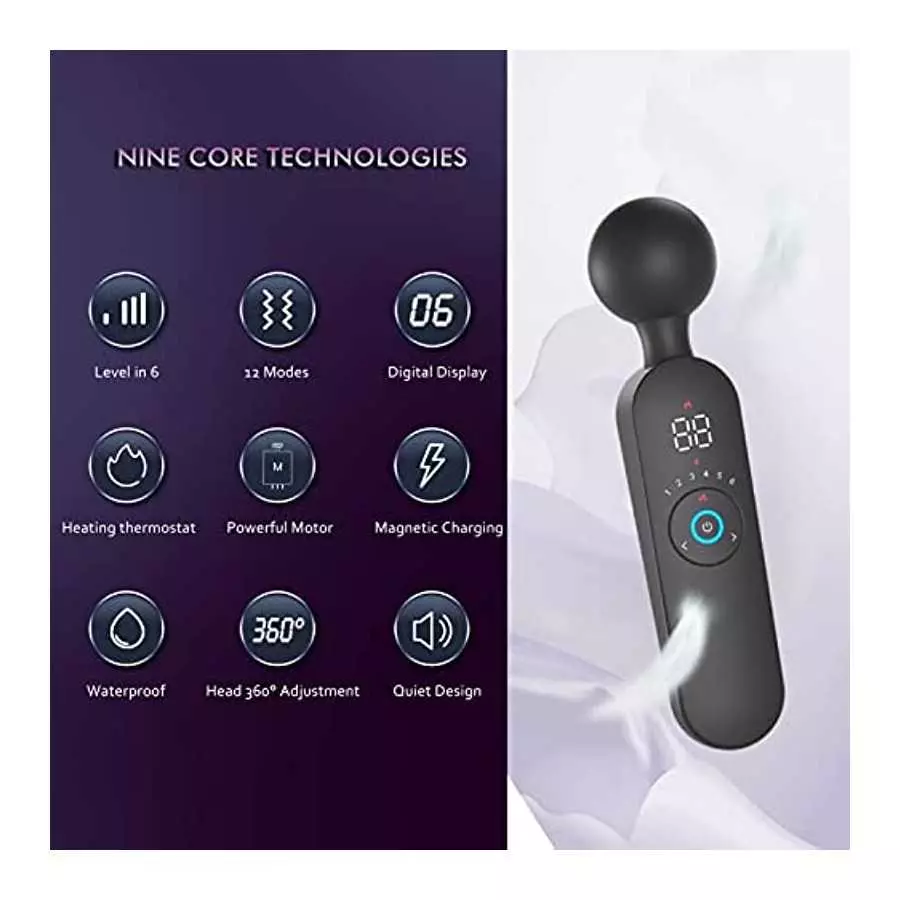 Sex Toys for Women 12 Vibrating 6 Speeds,Heating Vibrator Sex Toy forWomen,Powerful Wand Massager Rechargeable Dildo, Waterproof