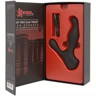 Doc Johnson Kink - Ultimate Rim Job - Silicone Prostate Massager with Rotating Ridges, Black