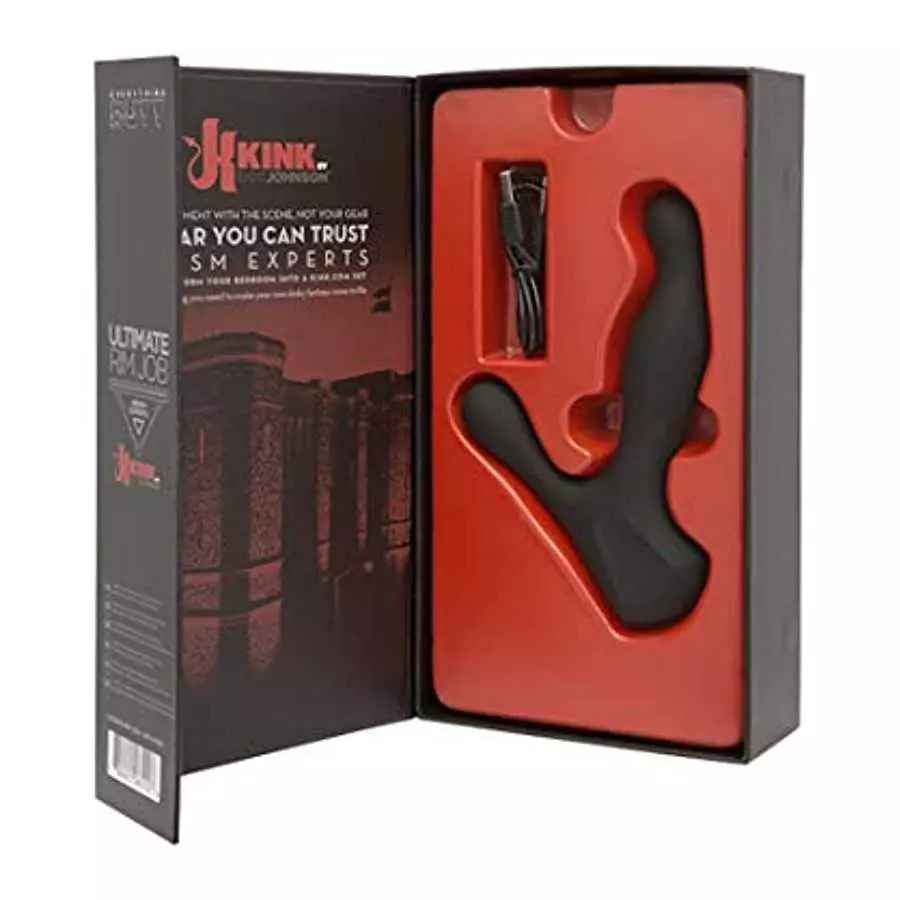 Doc Johnson Kink - Ultimate Rim Job - Silicone Prostate Massager with Rotating Ridges, Black