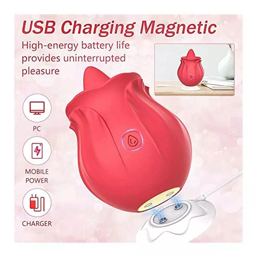 Rose Vibrators Toys Female Tongue Licking Silicone Clitoris Stimulator Massager Adults Intimate Goods Sex Toys for Women