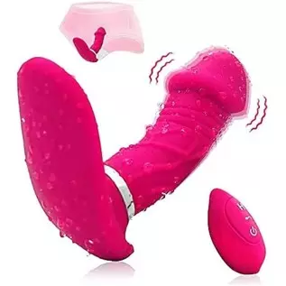Wearable Clitoral G-spot Vibrator for Women, Rose Sex Toys for Women with 10 Vibration Modes Rechargeable G-spot Dildo Massager 
