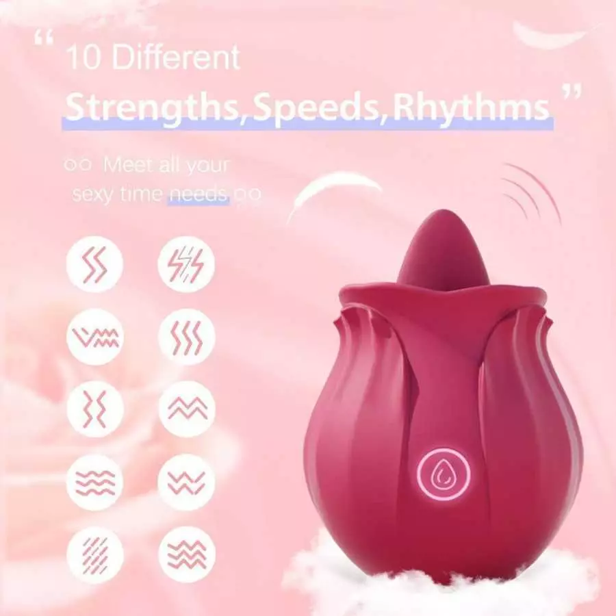 Rose Sex Stimulator for Women, Sex Tongue for Licking Toy for Women Vibrator Sex Stimulator Sweet Spot Clitoris Masturbating Thi