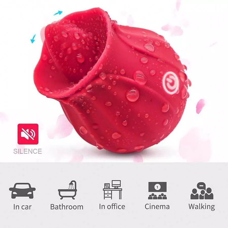 Rose Sex Stimulator for Women, Clitoral Nipple Tongue Licking Vibrating Toy One-Button Control Stimulator,2023 Newly Upgraded Ad