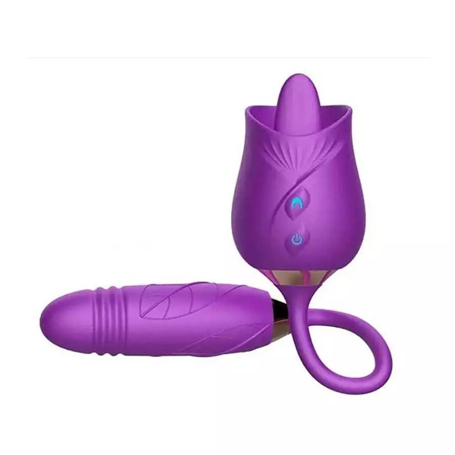 Rose Sex Toy for Women - Woman Pleasure Tongue Licking Mini Clitoral Vibrator Stimulator with 10 Vibrating Pleasure for Clitoris