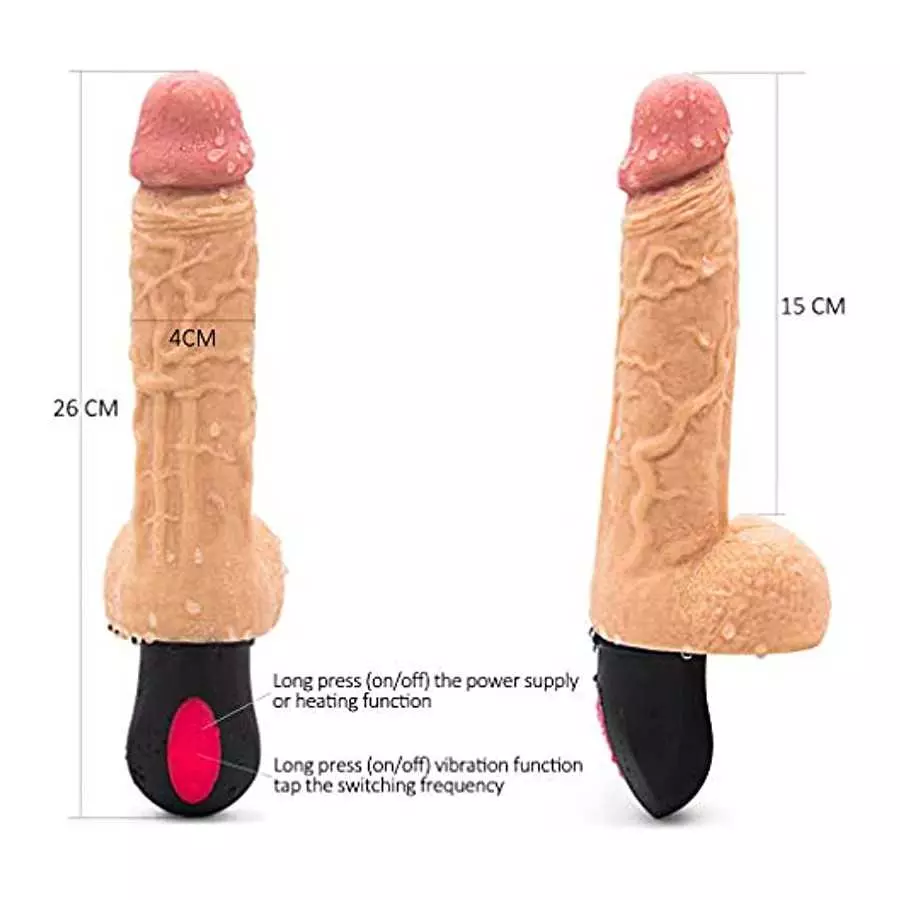 Thrusting Dildo Vibrator, Realistic Vibrating Dildo for Women with 12 Wriggle Motion & 12 Vibration Rechargeable Heated Dildos M