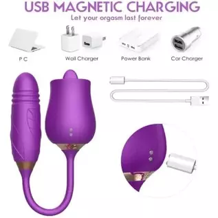 Rose Sex Toy for Women - Woman Pleasure Tongue Licking Mini Clitoral Vibrator Stimulator with 10 Vibrating Pleasure for Clitoris